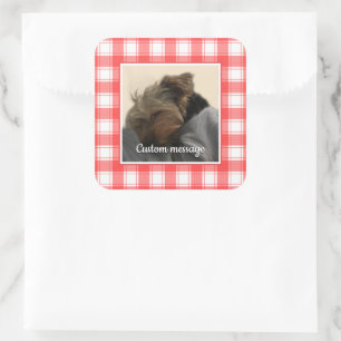 Sticker Carré Photo personnalisée Rouge et blanc Pays Agritouris
