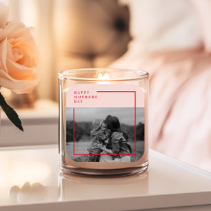 Sticker Carré Photo rose et rouge Cadeau de la fête des mères