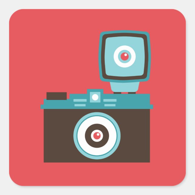 Sticker Carré Photographe Diana Lomo coloré amusant (Devant)