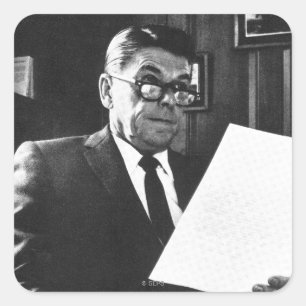 Sticker Carré Photographie de Ronald Reagan