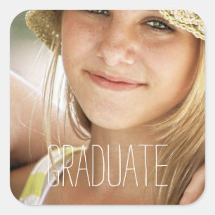 Sticker Carré Photos de Graduation Seals Moderne Lycée Graduate