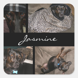 Sticker Carré Photos personnalisables Collage Monogramme Amoureu