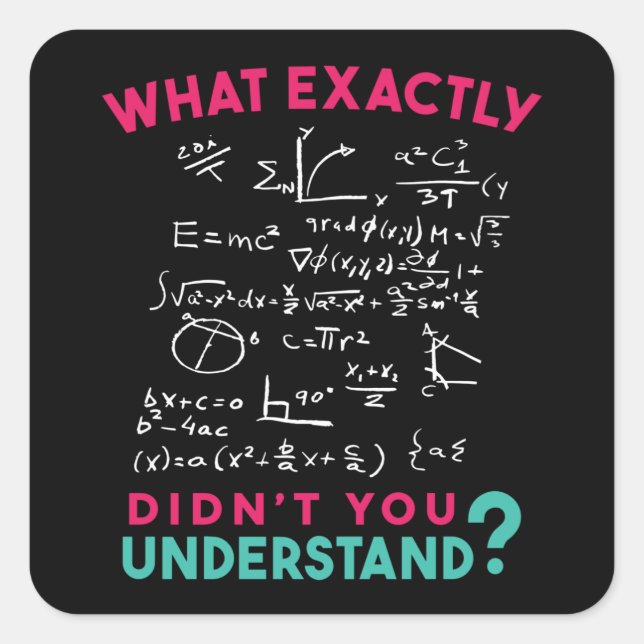 Sticker Carré Physique Math Formule Plaisanterie (Devant)