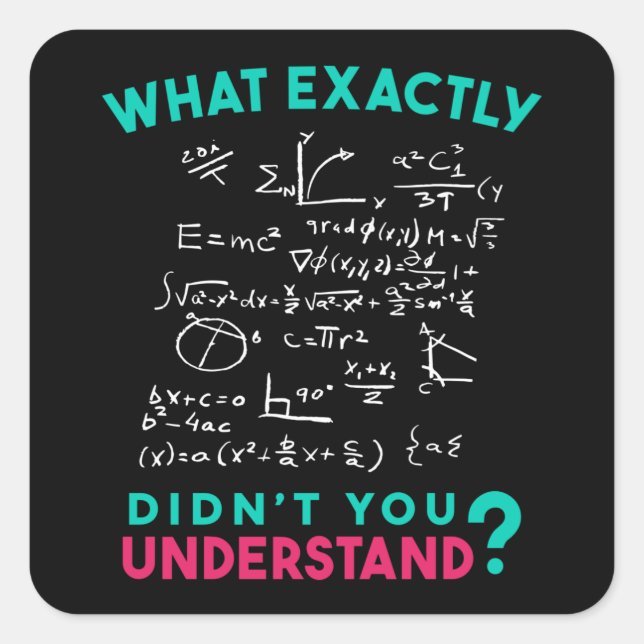 Sticker Carré Physique Math Formule Plaisanterie (Devant)