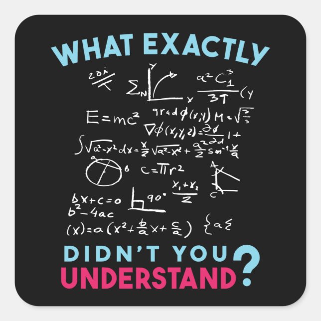 Sticker Carré Physique Math Formule Plaisanterie (Devant)