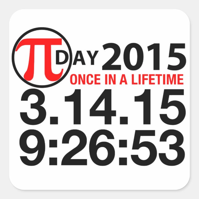 Sticker Carré Pi Day 2015 (Devant)