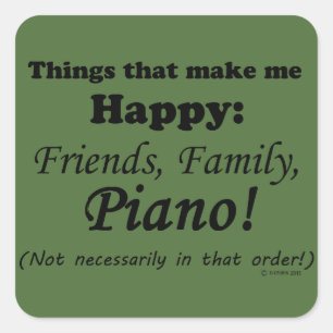 Sticker Carré Piano Me Rend Heureux