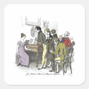 Sticker Carré Piano Performance Jane Austen Fierté et préjugés