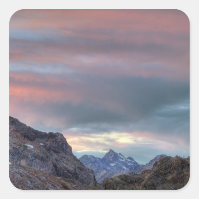 Sticker Carré Pic Argonaut, coucher de soleil (Devant)