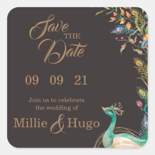 Sticker Carré Pic-Leur Faire-part de mariage