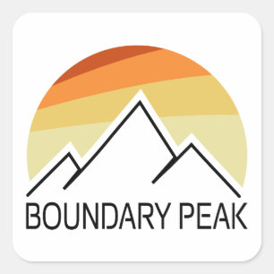 Sticker Carré Pic Retro Boundary Peak Nevada