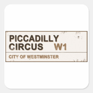 Sticker Carré Piccadilly Circus Londres - Vintage