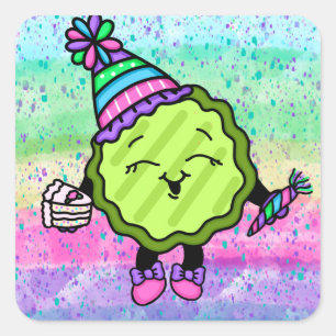 Sticker Carré Pickle d'anniversaire   Casquette d'anniversaire r