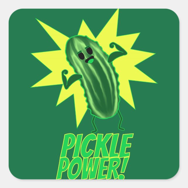 Sticker Carré Pickle Power ! (Devant)