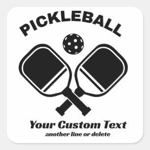 Sticker Carré Pickleball Club Pickleball Paddle & Ball Custom
