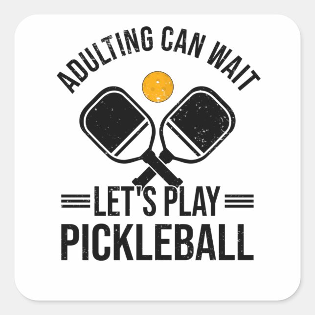 Sticker Carré Pickleball Enfants Pickleball Lecteur Hobby Parent (Devant)