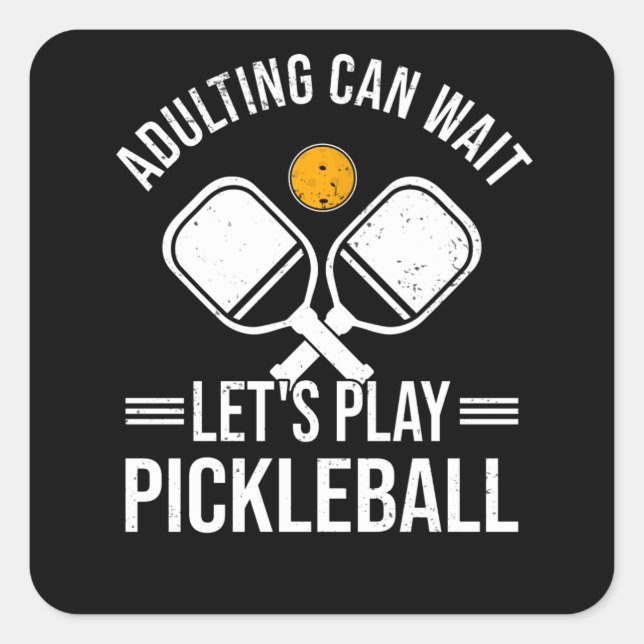 Sticker Carré Pickleball Pickleball Player Hobby Parents (Devant)