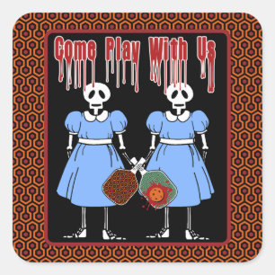 Sticker Carré Pickleball Venez jouer avec nous Horror Movie Twin