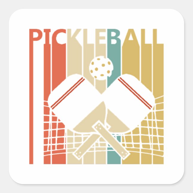 Sticker Carré Pickleball vintage (Devant)