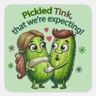Sticker Carré Pickled Tink que nous attendons Pickle Couple