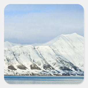 Sticker Carré Pics enneigés Woodfjord Svalbard 2