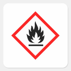Sticker Carré Pictogramme inflammable / Symbole