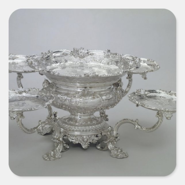 Sticker Carré Pièce centrale du journal de Paul de Lamerie, 1743 (Devant)