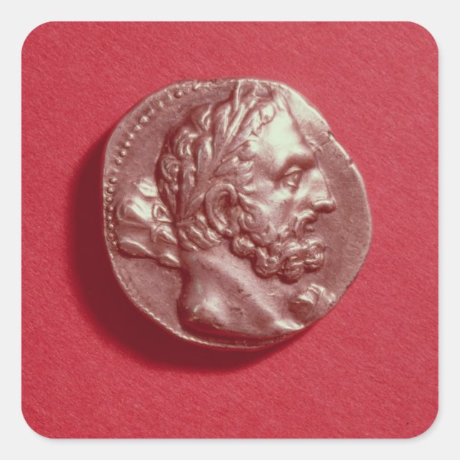 Sticker Carré Pièce punique portant la tête de Hamilcar Barca (Devant)