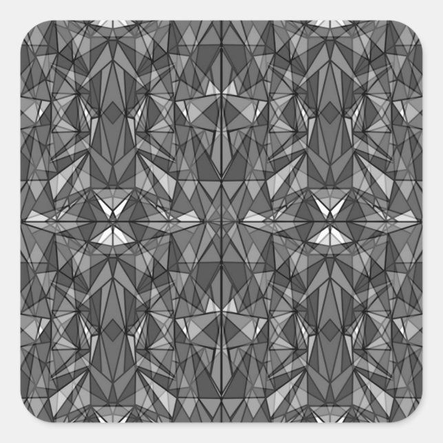 Sticker Carré PiecedLayered 2x2 BandW (Devant)