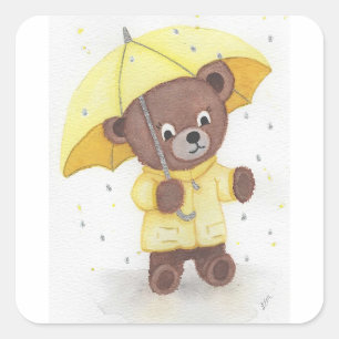 Sticker Carré Pied d'ours dans la pluie