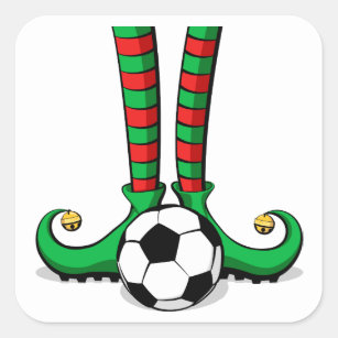 Sticker Carré Pieds elfes de Noël de football