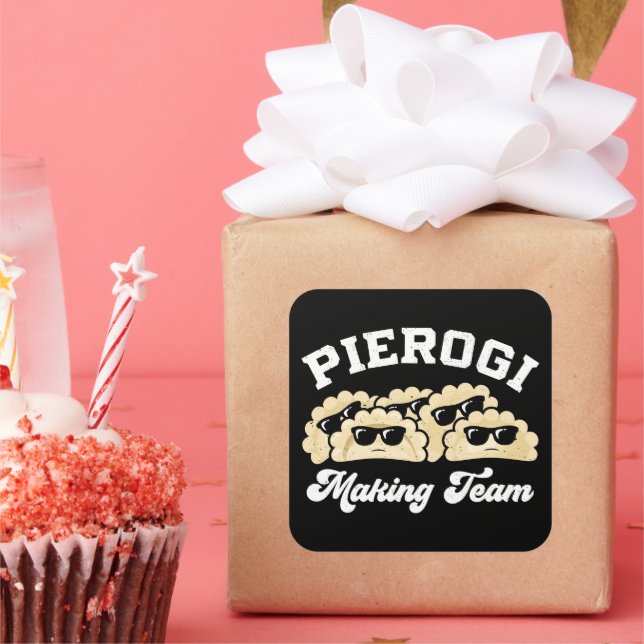 Sticker Carré Pierogi Faire Équipe Pierogi Maker Alimentation Po (Fête)
