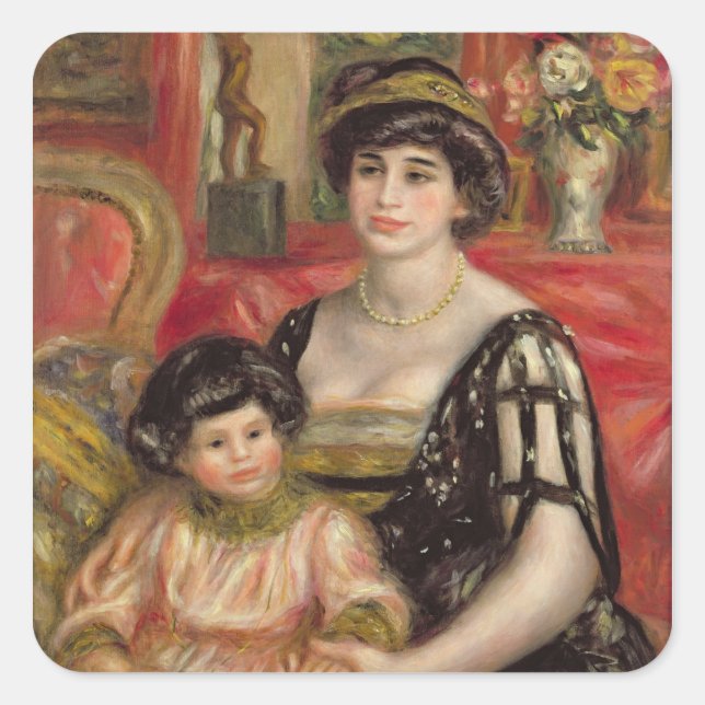 Sticker Carré Pierre A Renoir | Mme Josse Bernheim-Jeune et son (Devant)