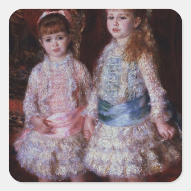 Sticker Carré Pierre A Renoir | Rose et Bleu (Devant)