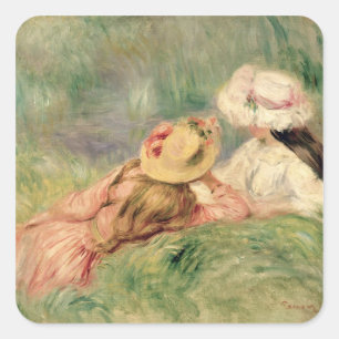 Sticker Carré Pierre A Renoir   Young Girls on the River Bank