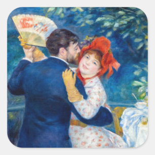 Sticker Carré Pierre-Auguste Renoir - Danse de campagne