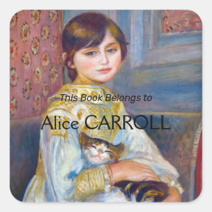 Sticker Carré Pierre-Auguste Renoir - Enfant au chat