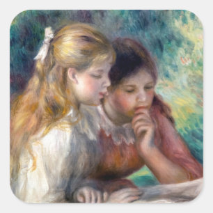Sticker Carré Pierre-Auguste Renoir - La Lecture