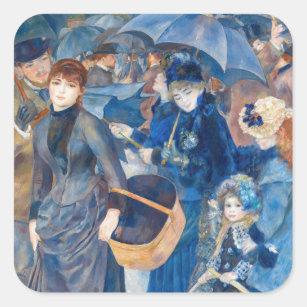 Sticker Carré Pierre-Auguste Renoir - Les Parapluies