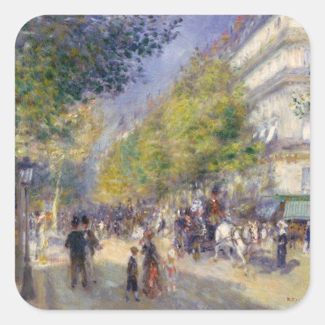 Sticker Carré Pierre-Auguste Renoir - Paris, Grands Boulevards (Devant)