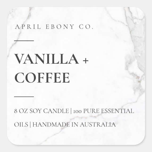 STICKER CARRÉ PIERRE DE MARBRE BLANC MODERNE SIMPLE ET ÉLÉGANTE (Devant)