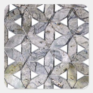 Sticker Carré Pierre grise naturelle Mosaïque motif fleur de vie