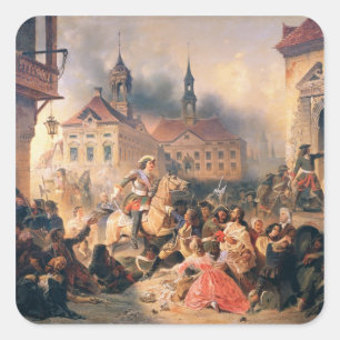 Sticker Carré Pierre le Grand conquiert Narva en 1704, 1859