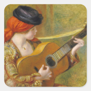Sticker Carré Pierre une jeune femme espagnole de Renoir avec