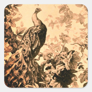 Sticker Carré Pierre victorienne socle à fleurs élégante toile m