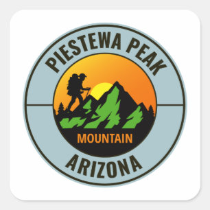 Sticker Carré Piestewa Peak Mountain Arizona Randonnée Escalade