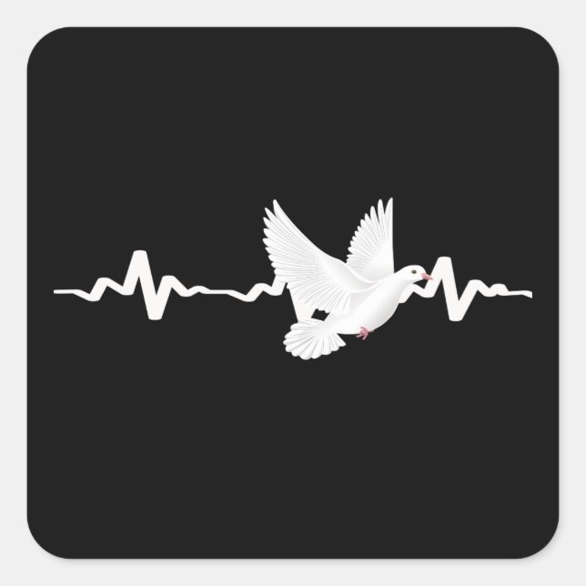 Sticker Carré Pigeon Heart (Devant)