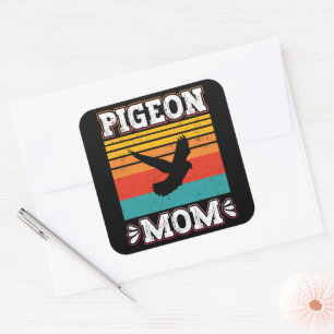 Sticker Carré Pigeon Maman Oiseau Voler Animal mignon Oiseaux Pi