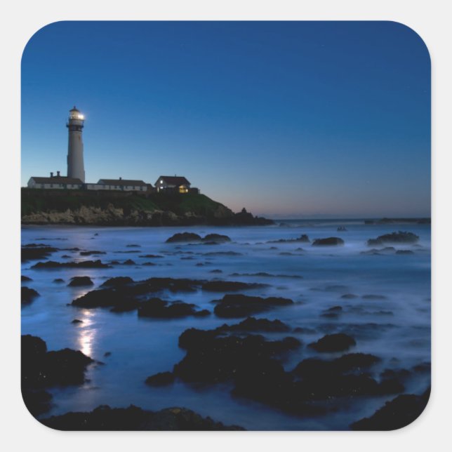 Sticker Carré Pigeon point Lighthouse | A aidé Moon Bay, Ca (Devant)