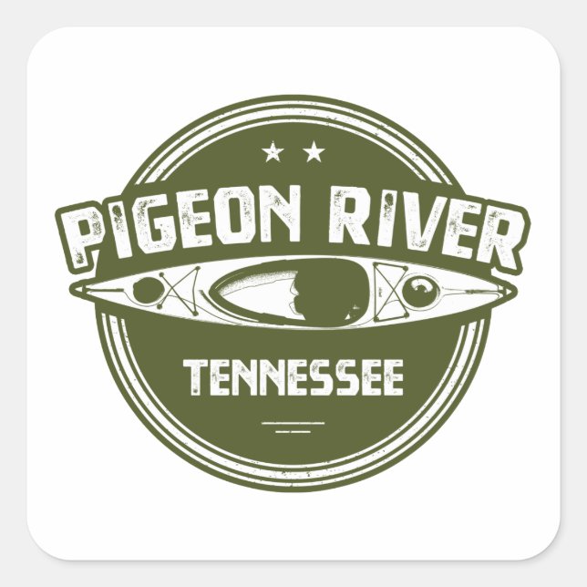Sticker Carré Pigeon River, Tennessee (Devant)